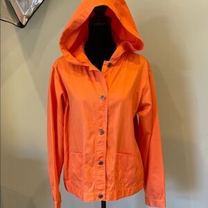 Orange Hooded Women's lightweight Jacket charter club medium